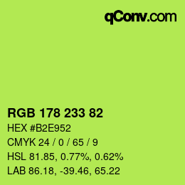 Color code: RGB 178 233 82 | qconv.com