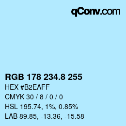 Color code: RGB 178 234.8 255 | qconv.com