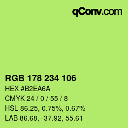 Color code: RGB 178 234 106 | qconv.com
