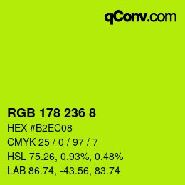 Color code: RGB 178 236 8 | qconv.com
