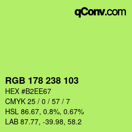 Color code: RGB 178 238 103 | qconv.com