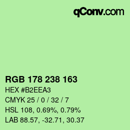カラーコード: RGB 178 238 163 | qconv.com