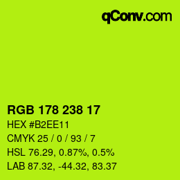 カラーコード: RGB 178 238 17 | qconv.com