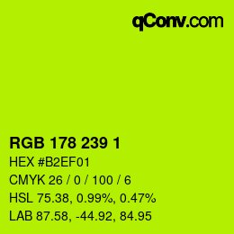 Color code: RGB 178 239 1 | qconv.com