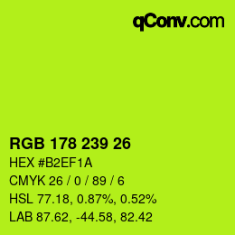 Color code: RGB 178 239 26 | qconv.com