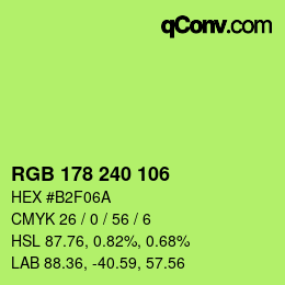 Color code: RGB 178 240 106 | qconv.com