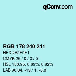 Color code: RGB 178 240 241 | qconv.com