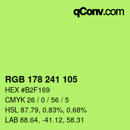 カラーコード: RGB 178 241 105 | qconv.com