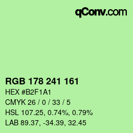 Color code: RGB 178 241 161 | qconv.com