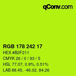 Color code: RGB 178 242 17 | qconv.com