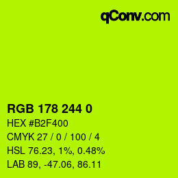 Color code: RGB 178 244 0 | qconv.com