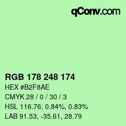 Color code: RGB 178 248 174 | qconv.com