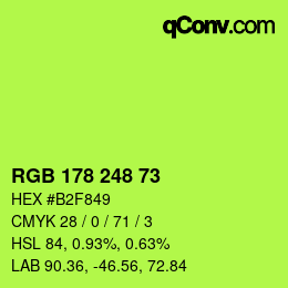 Color code: RGB 178 248 73 | qconv.com