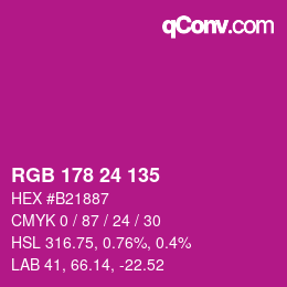 カラーコード: RGB 178 24 135 | qconv.com