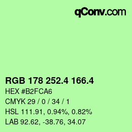 颜色代码: RGB 178 252.4 166.4 | qconv.com