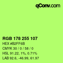 Color code: RGB 178 255 107 | qconv.com