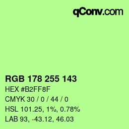 Color code: RGB 178 255 143 | qconv.com