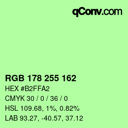 Color code: RGB 178 255 162 | qconv.com