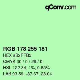 Color code: RGB 178 255 181 | qconv.com