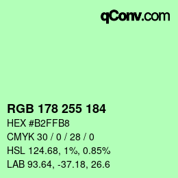 Color code: RGB 178 255 184 | qconv.com