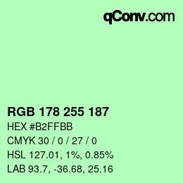 Color code: RGB 178 255 187 | qconv.com