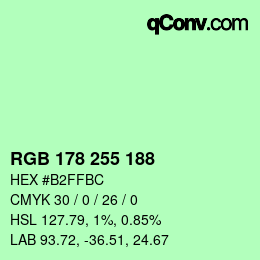 Color code: RGB 178 255 188 | qconv.com