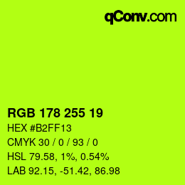 カラーコード: RGB 178 255 19 | qconv.com