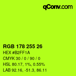 Color code: RGB 178 255 26 | qconv.com