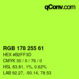 Color code: RGB 178 255 61 | qconv.com
