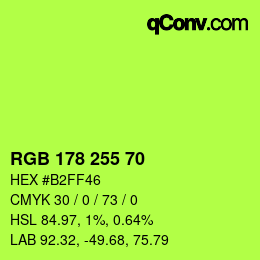 Color code: RGB 178 255 70 | qconv.com
