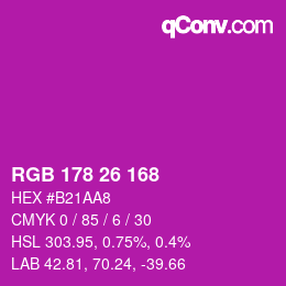 Código de color: RGB 178 26 168 | qconv.com