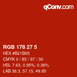 Color code: RGB 178 27 5 | qconv.com