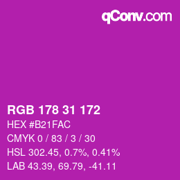 Color code: RGB 178 31 172 | qconv.com