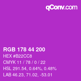 Color code: RGB 178 44 200 | qconv.com