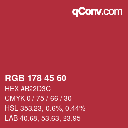 Color code: RGB 178 45 60 | qconv.com