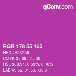Farbcode: RGB 178 55 165 | qconv.com