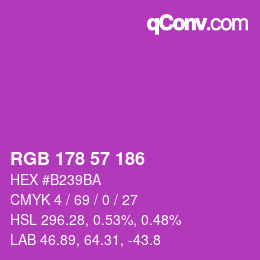Color code: RGB 178 57 186 | qconv.com