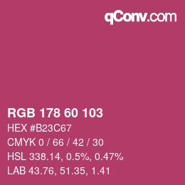 カラーコード: RGB 178 60 103 | qconv.com