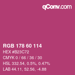 カラーコード: RGB 178 60 114 | qconv.com