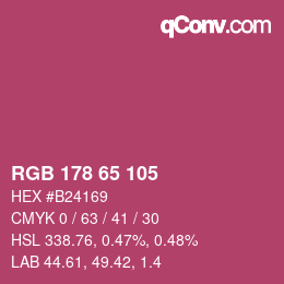 カラーコード: RGB 178 65 105 | qconv.com