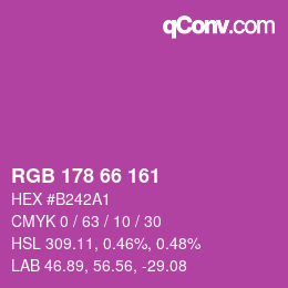 カラーコード: RGB 178 66 161 | qconv.com