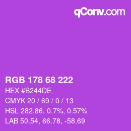 Color code: RGB 178 68 222 | qconv.com