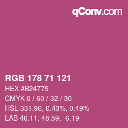 Code couleur: RGB 178 71 121 | qconv.com