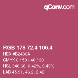 カラーコード: RGB 178 72.4 106.4 | qconv.com