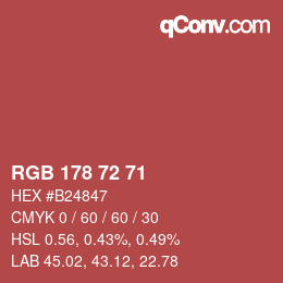 Color code: RGB 178 72 71 | qconv.com