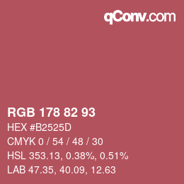 Farbcode: RGB 178 82 93 | qconv.com