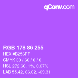カラーコード: RGB 178 86 255 | qconv.com