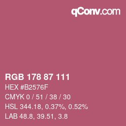 Farbcode: RGB 178 87 111 | qconv.com