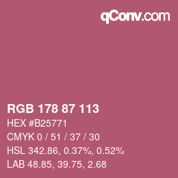 Code couleur: RGB 178 87 113 | qconv.com