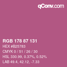 Farbcode: RGB 178 87 131 | qconv.com